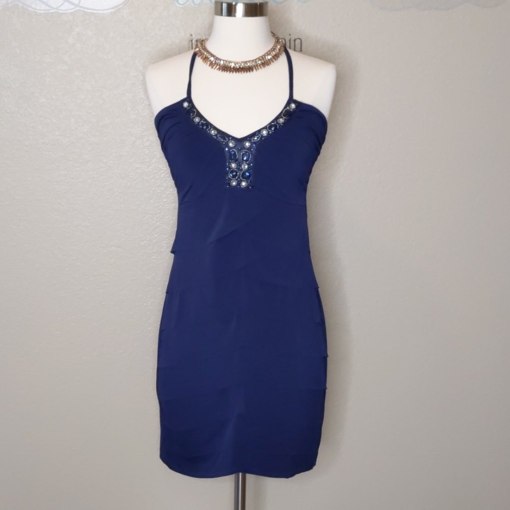 Trixxi halter dress Navy Large